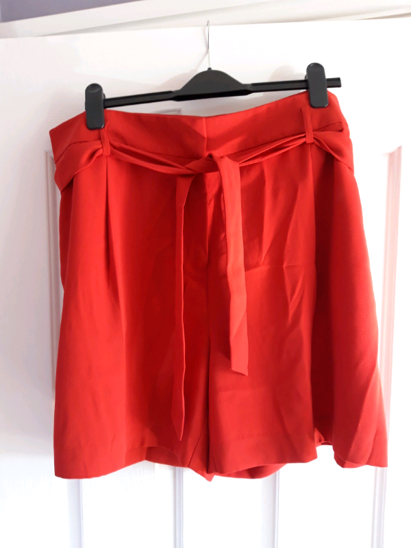 red dressy shorts
